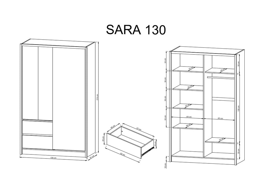 Sideboard – SARA – Modernes Aufbewahrungsmöbel mit klarer Linienführung