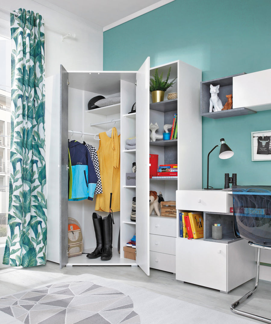Schlafzimmer Set – 6 Teile – SIGMA System – Weiß / Sonoma Eiche – Funktionales Komplettset für moderne Räume