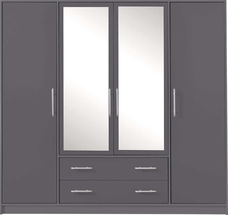 Kleiderschrank mit Spiegel – SMART 01 – Moderner Schlafzimmerschrank