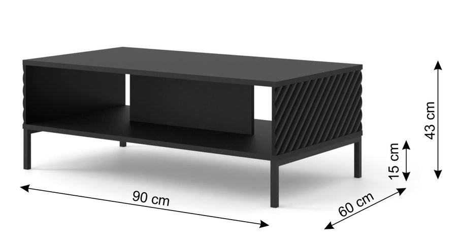 Couchtisch – SURF – 90 cm rechteckiger Wohnzimmertisch