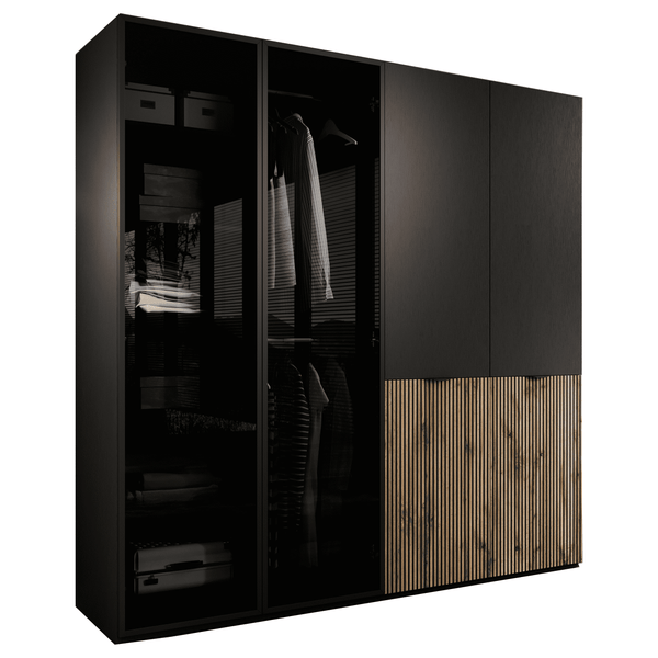 Kleiderschrank – Nordic – Modernes Design mit Antisol-Glas und Lamellenfront