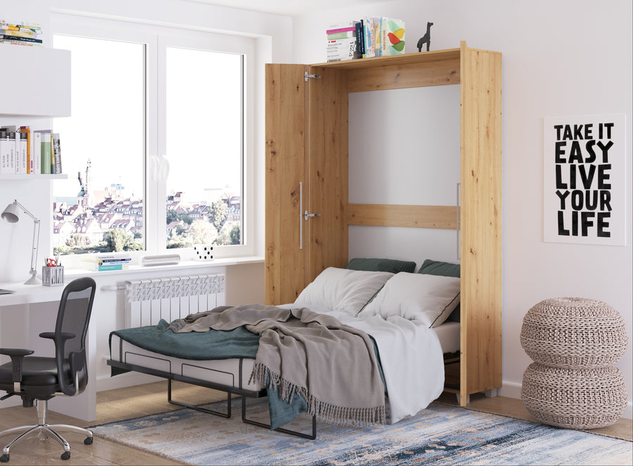Klappbett – TEDDY – Platzsparendes vertikales Wandbett mit integriertem Rahmen