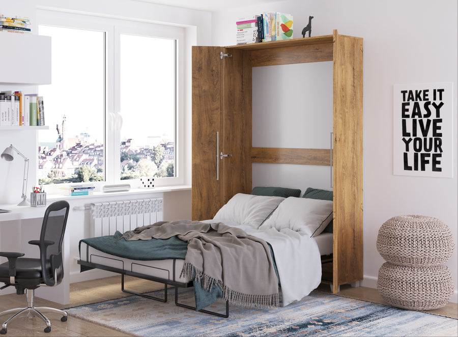 Klappbett – TEDDY – Platzsparendes vertikales Wandbett mit integriertem Rahmen