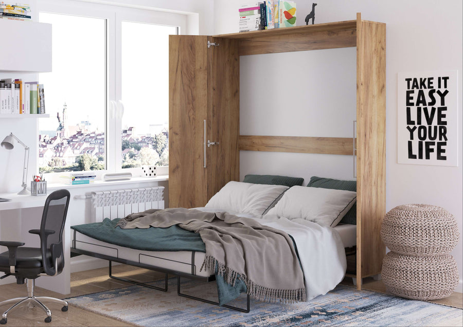 Klappbett – TEDDY – Platzsparendes vertikales Wandbett mit integriertem Rahmen