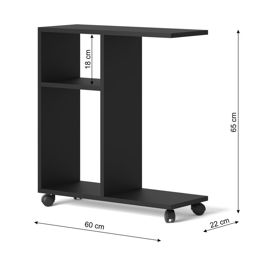 Beistelltisch – TRASCO 1 – Rolltisch mit Regalfunktion