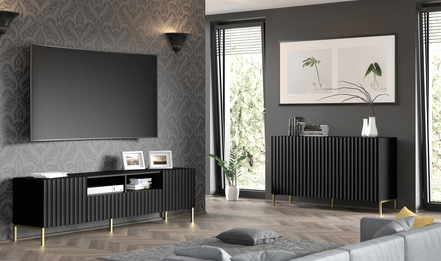 Couchtisch – WAVE – 90 cm Wohnzimmertisch mit Ablage