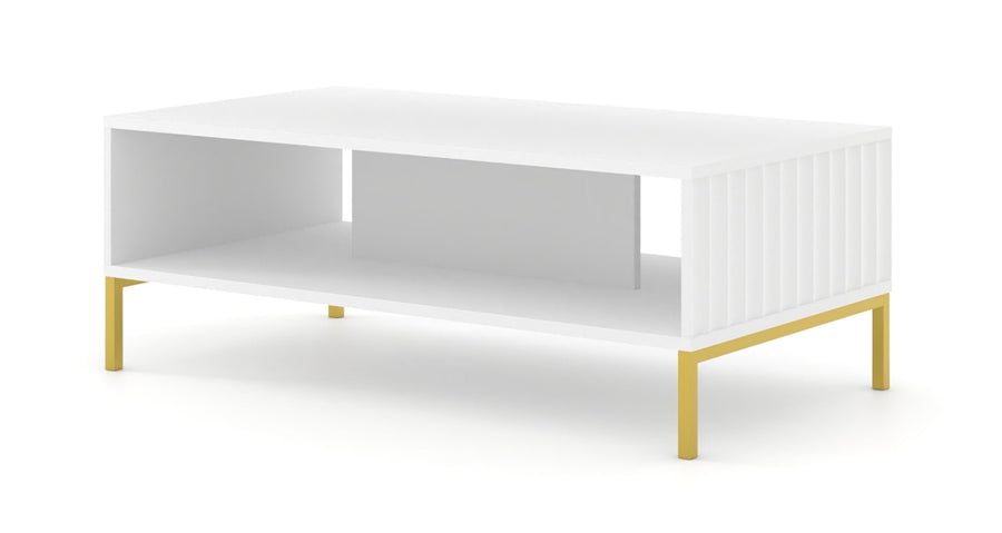 Couchtisch – WAVE – 90 cm Wohnzimmertisch mit Ablage