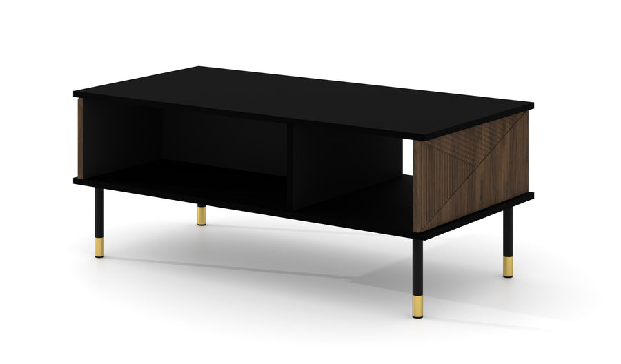 Couchtisch – WOODY IV – 110 cm Moderner Wohnzimmertisch mit Fräsfronten