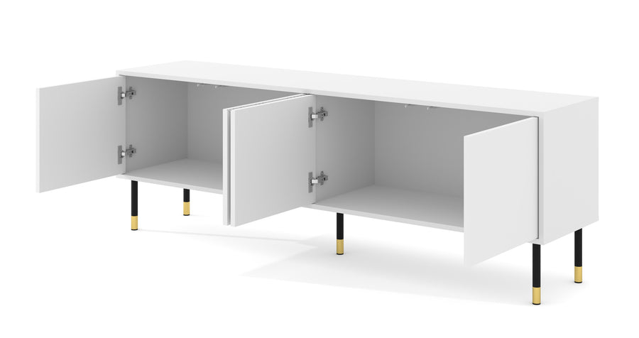 TV-Schrank – WOODY – 180 cm Modernes Lowboard mit Push-to-Open und Fräsfronten