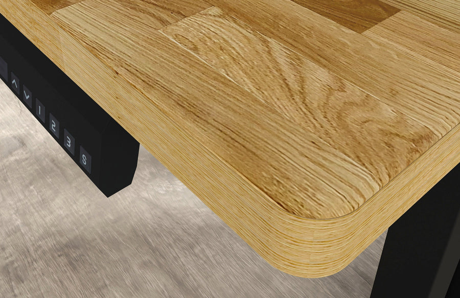 Schreibtisch – BIM NATURAL – Höhenverstellbar mit Massivholzoptik
