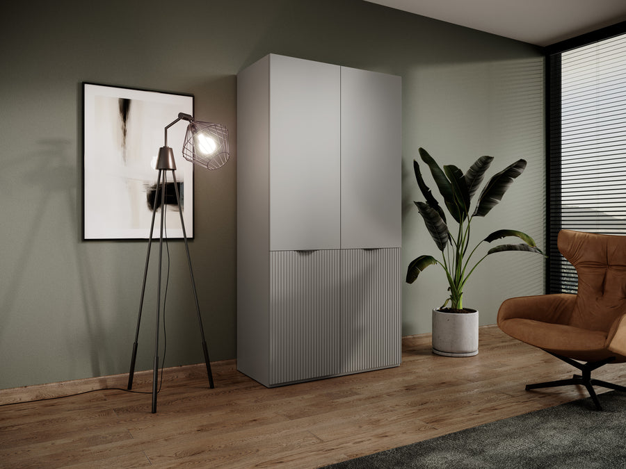 Kleiderschrank – Nordic – Moderner Drehtürenschrank mit großzügigem Stauraum