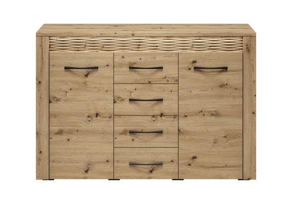 Kommode – ARTIS 07 – Breite Schubladenkommode mit Holzstruktur-Design