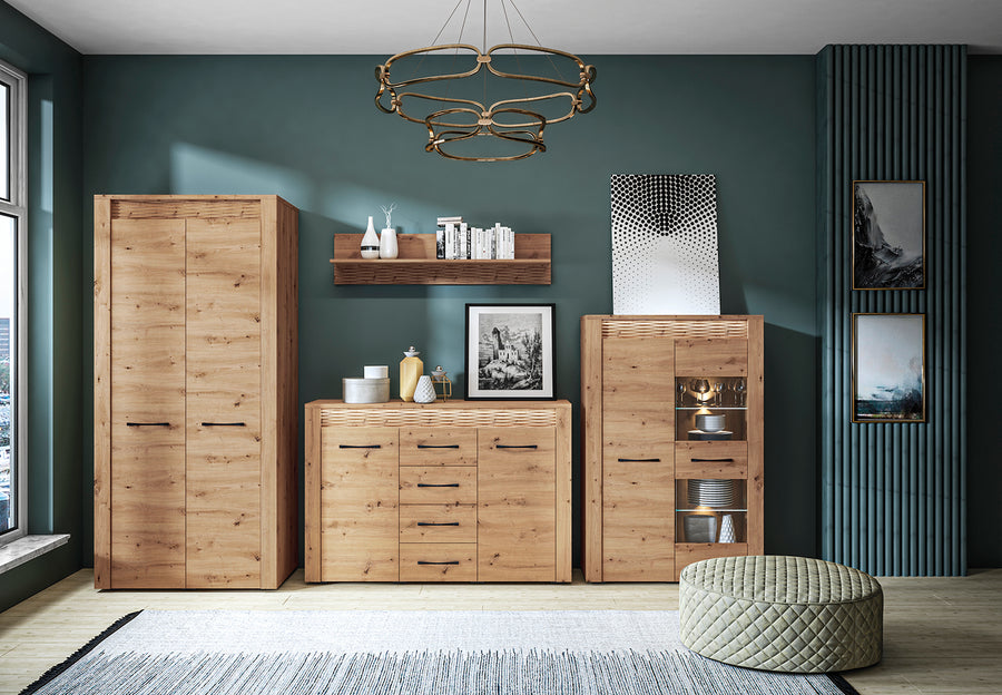 Kleiderschrank – ARTIS 01 – Moderner Drehtürenschrank mit Holzoptik
