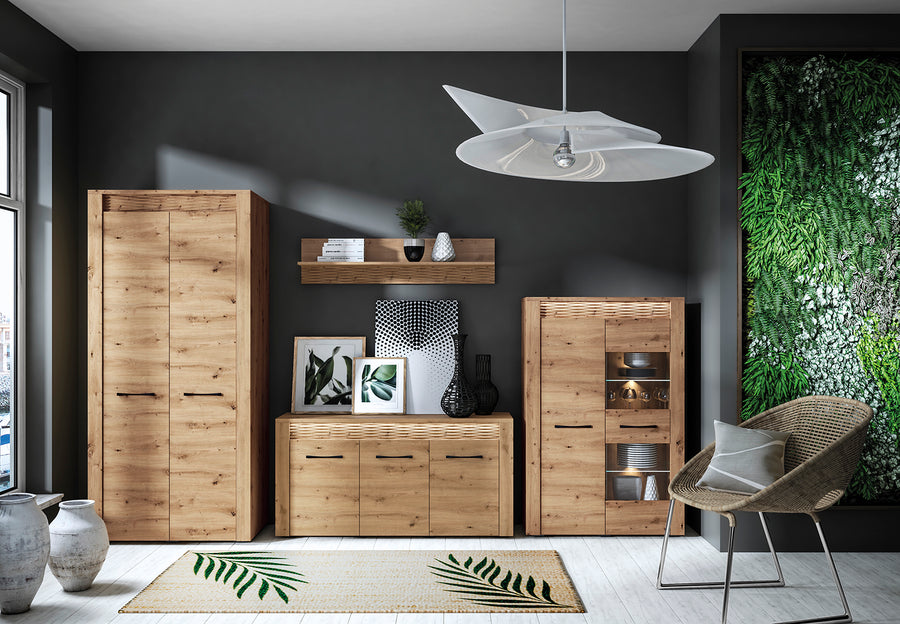 Kleiderschrank – ARTIS 01 – Moderner Drehtürenschrank mit Holzoptik