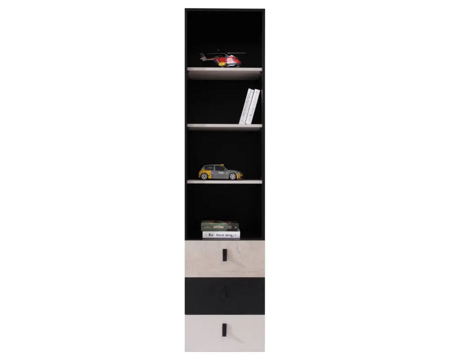 Schlafzimmer Set – 6 Teile – PLANET System – Sonoma / Schwarz – Praktische Möbel fürs Schlafzimmer