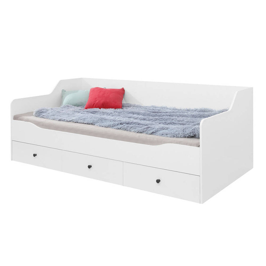 Bett mit Bettschubladen – BERGEN System 13 – Einzelbett mit Stauraum ohne Matratze
