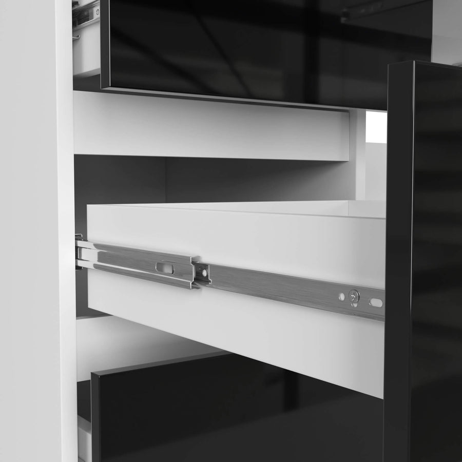 Schreibtisch – Großer Computertisch mit 6 Schubladen und Tastaturauszug