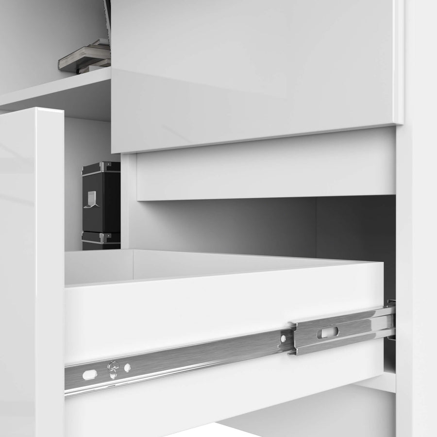 Eckschreibtisch – Funktionaler Bürotisch mit drei Schubladen
