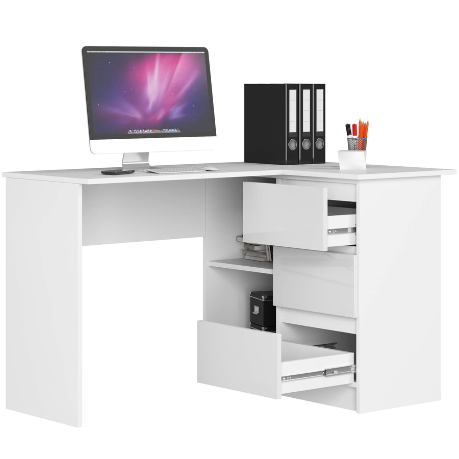 Eckschreibtisch – Funktionaler Bürotisch mit drei Schubladen