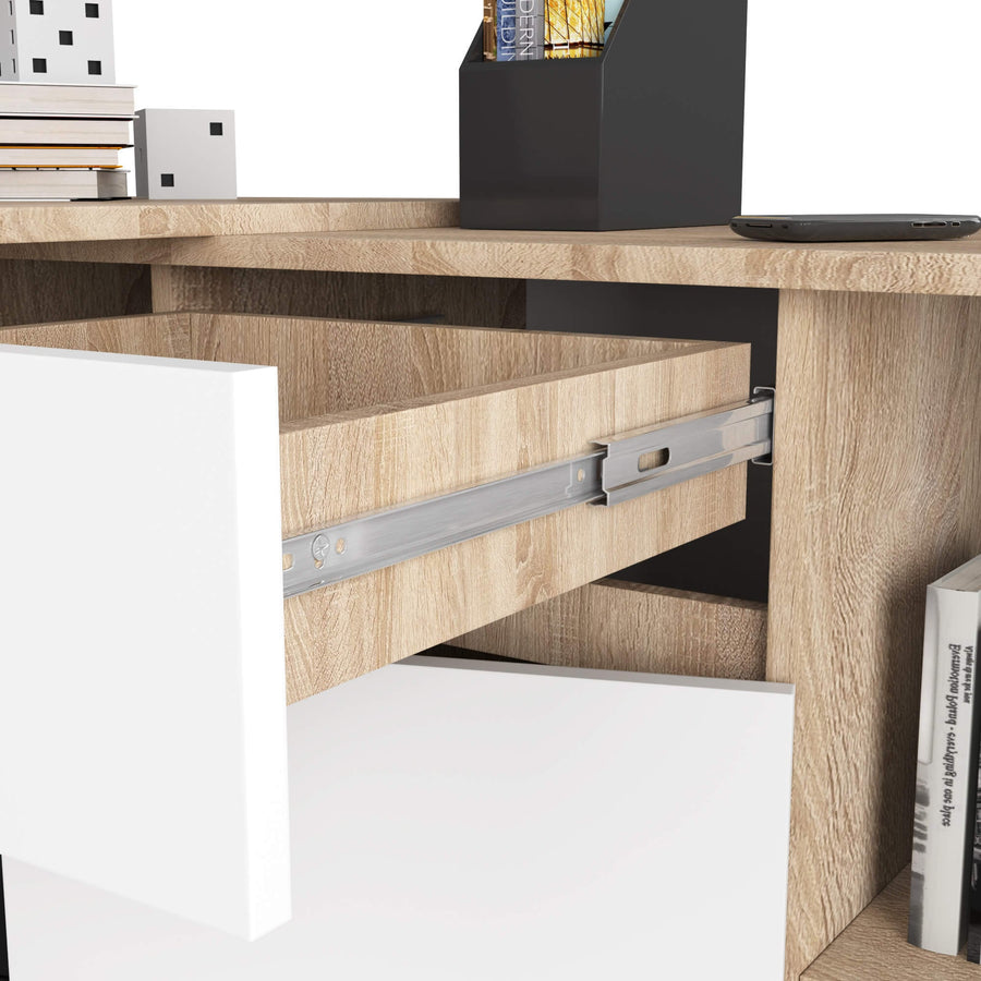 Eckschreibtisch – Funktionale Lösung mit Kommode für effizientes Arbeiten