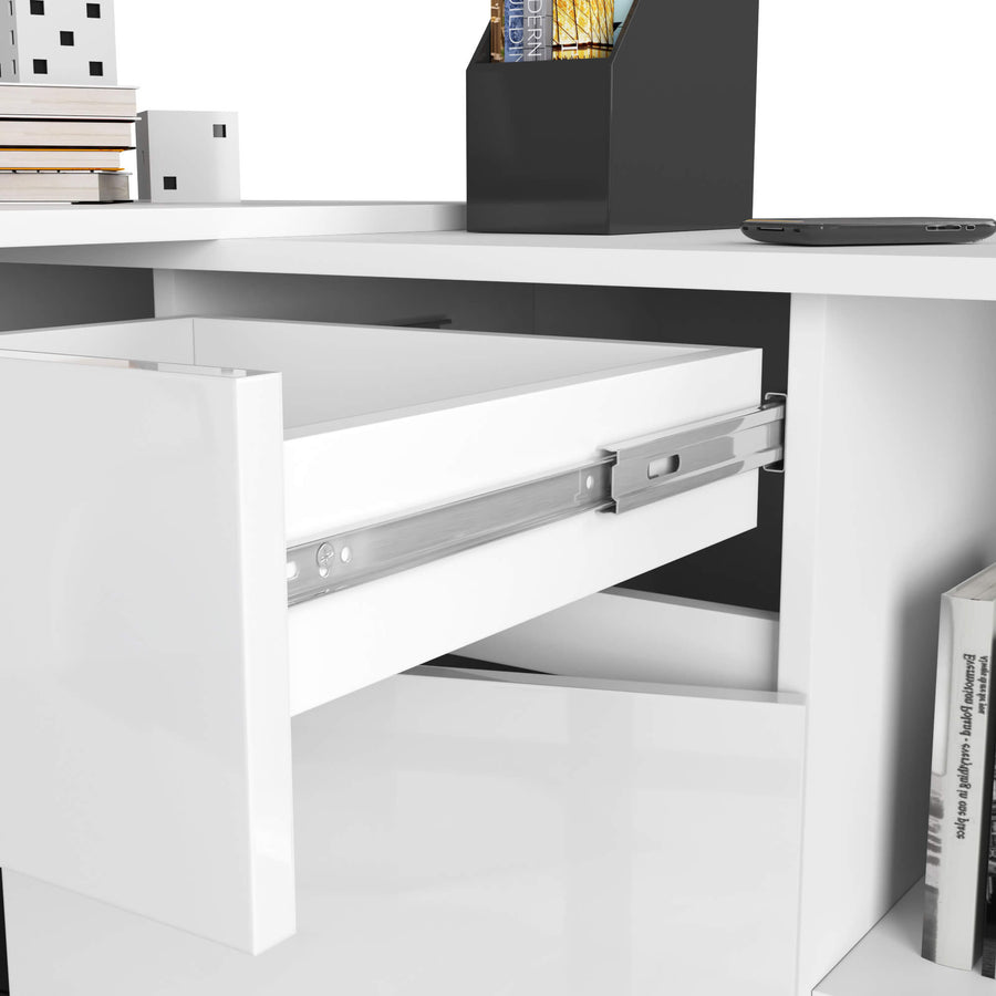 Eckschreibtisch – Flexible Arbeitsplatzlösung mit integrierter Kommode