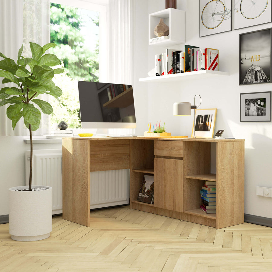 Eckschreibtisch – Flexible Arbeitsplatzlösung mit integrierter Kommode