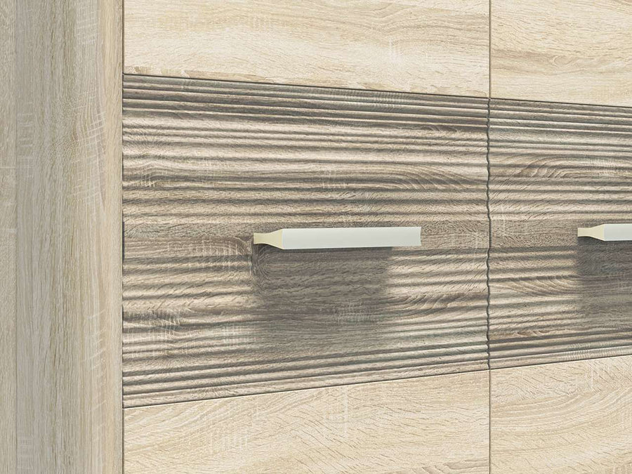 Kleiderschrank – CASTEL 01 – Geräumiger Drehtürenschrank mit Holzoptik