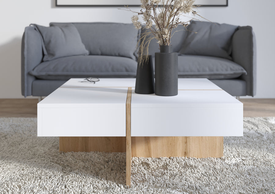 Couchtisch – DRAW – Moderner Wohnzimmertisch mit Stauraum