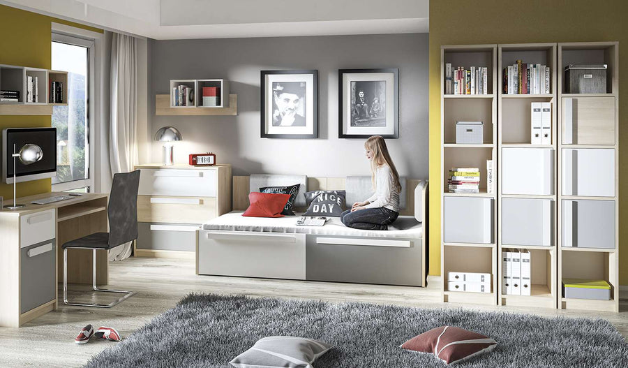 Bettgestell – DROP 1702 – Modernes Jugendbett mit Stauraum