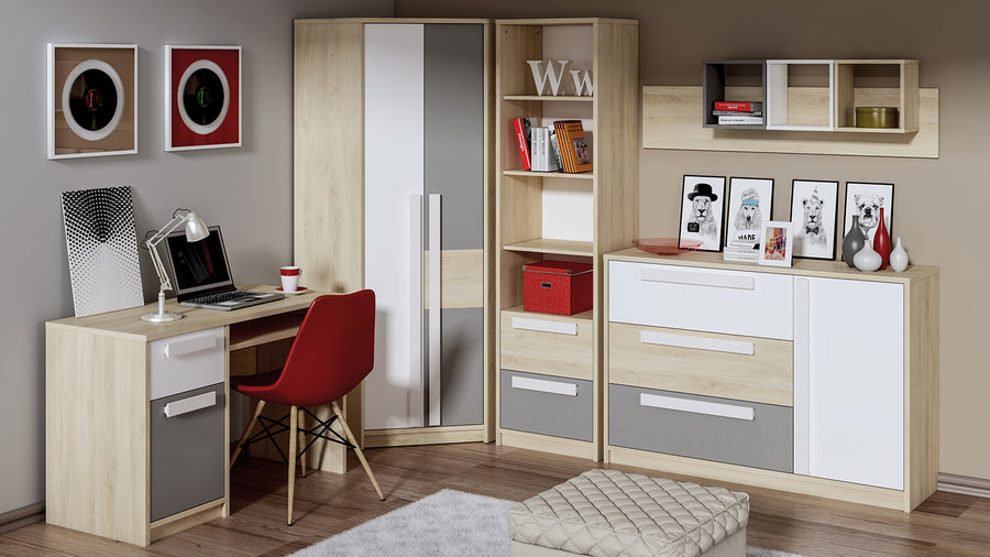 Kleiderschrank – DROP 0101 – Moderner Schrank mit Holzoptik