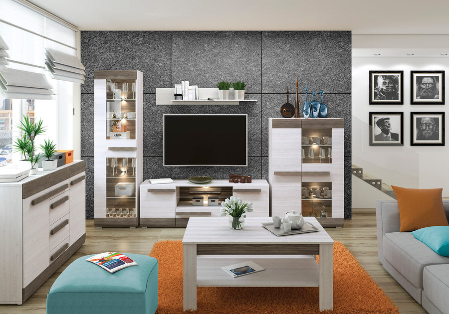 Couchtisch – BLANCO 1201 – Stilvoller Wohnzimmertisch mit praktischer Ablage