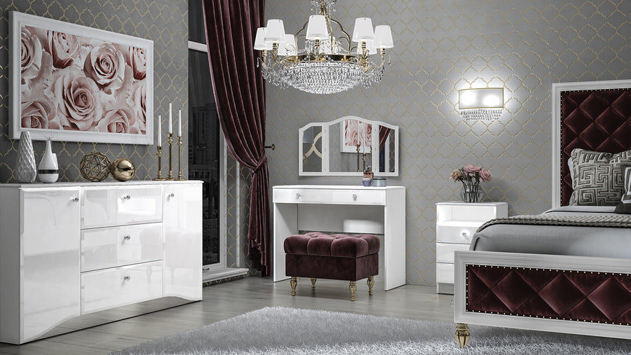 Nachttisch – GLAMOUR – Moderner Beistelltisch mit Hochglanz-Front