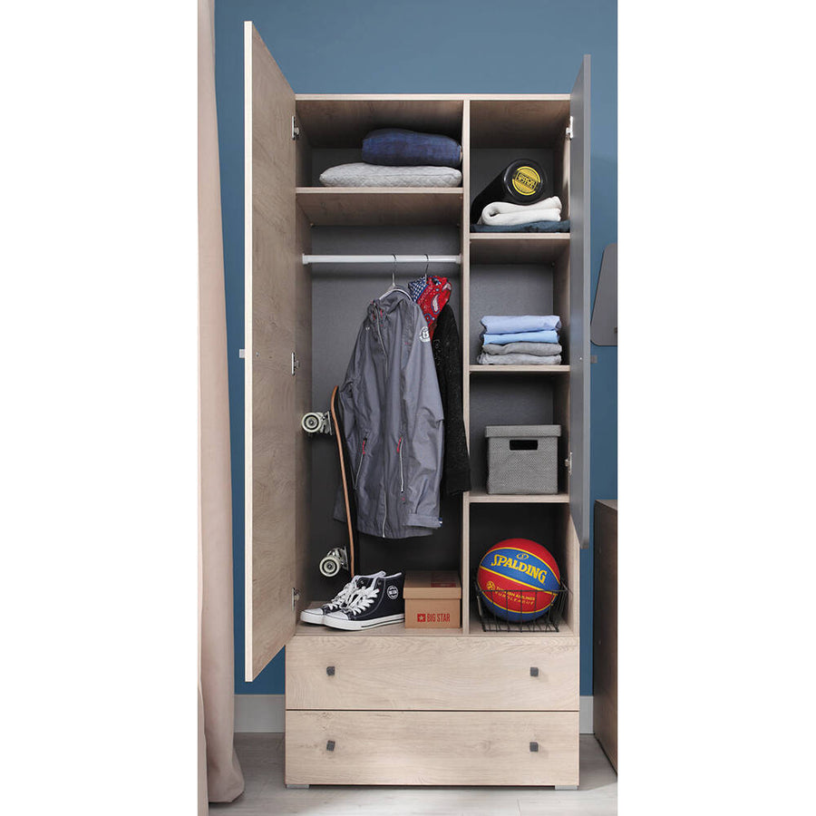 Schlafzimmer-Set – DELTA – 6 Teile, Artisan Eiche / Anthrazit