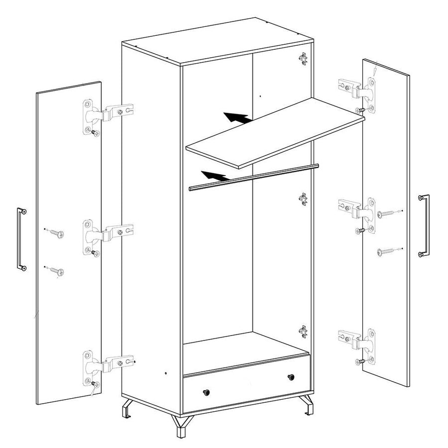 Kleiderschrank – BERGEN System 1 – Moderner Stauraum für Wohn- & Jugendzimmer