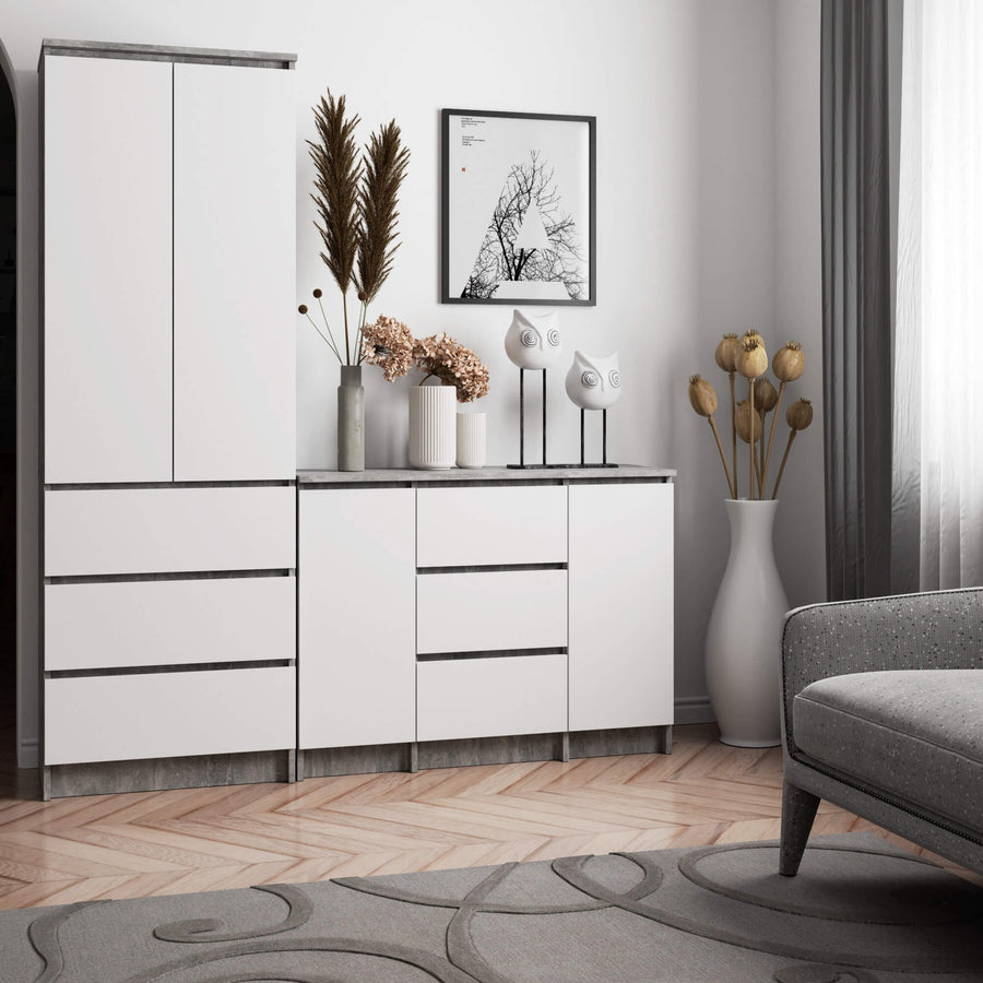 Kommode – CLP – Funktionale Kommode mit 2 Türen und 3 Schubladen