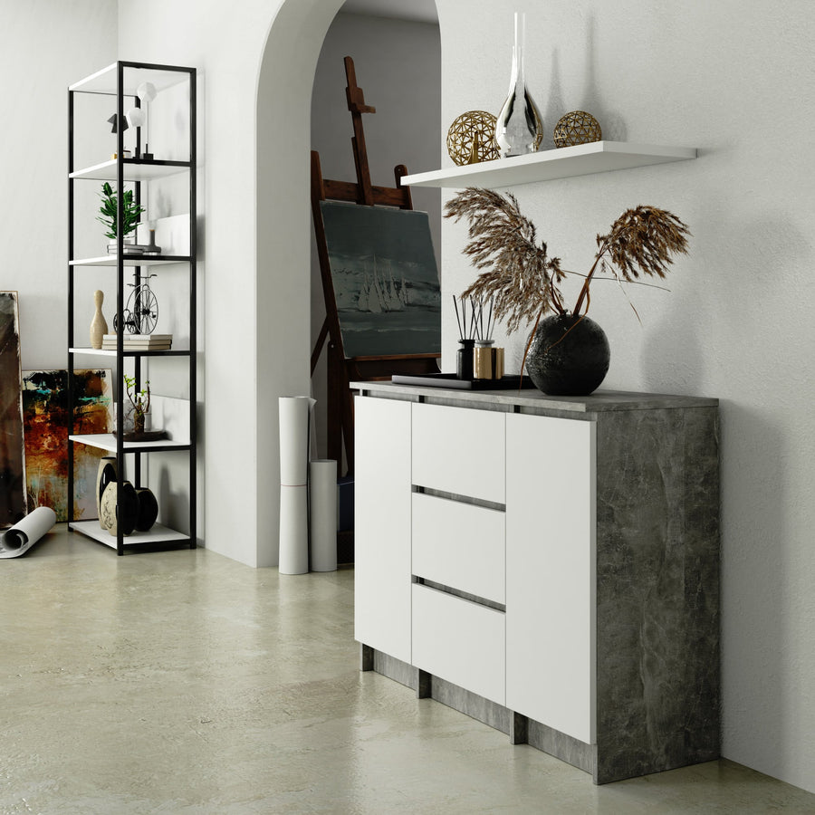 Kommode – CLP – Funktionale Kommode mit 2 Türen und 3 Schubladen