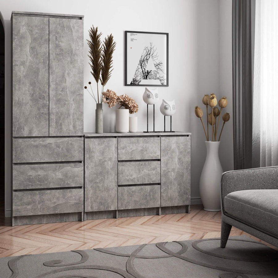 Kommode – CLP – Funktionale Kommode mit 2 Türen und 3 Schubladen