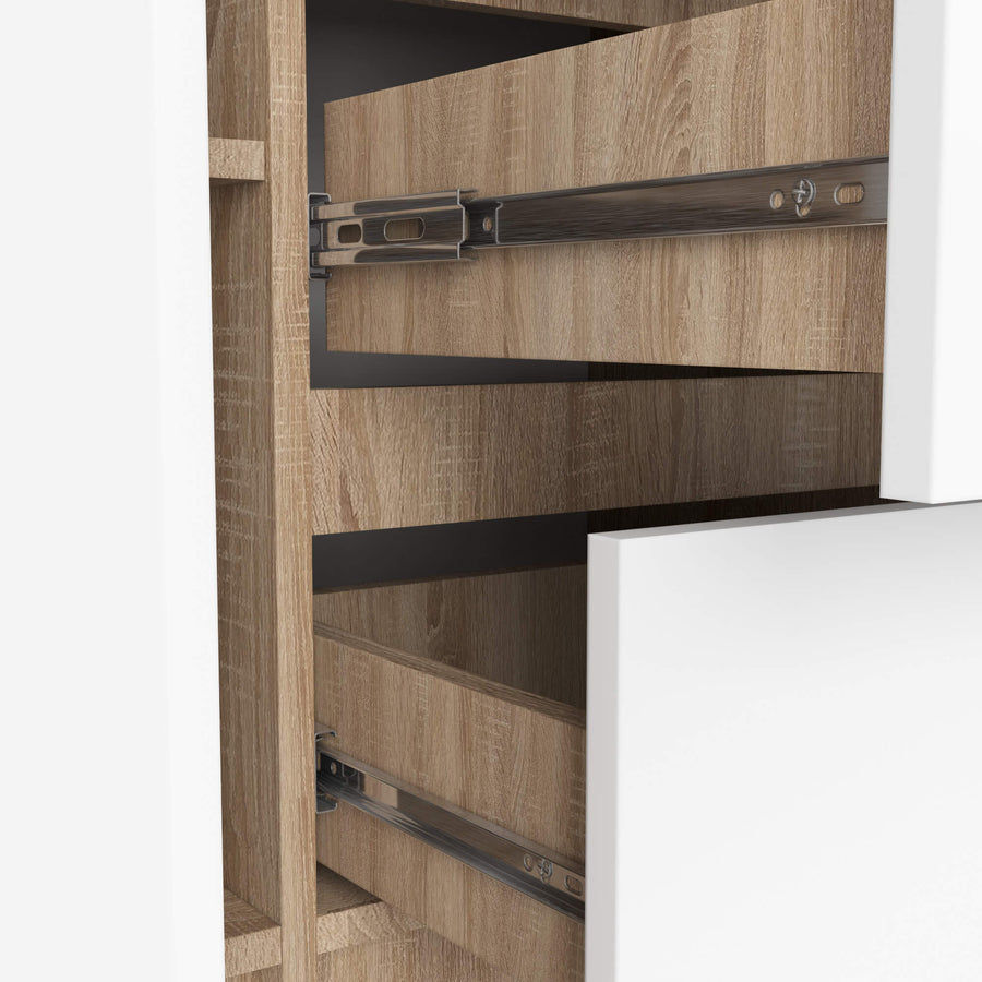 Kommode – CLP – Funktionale Kommode mit 2 Türen und 3 Schubladen