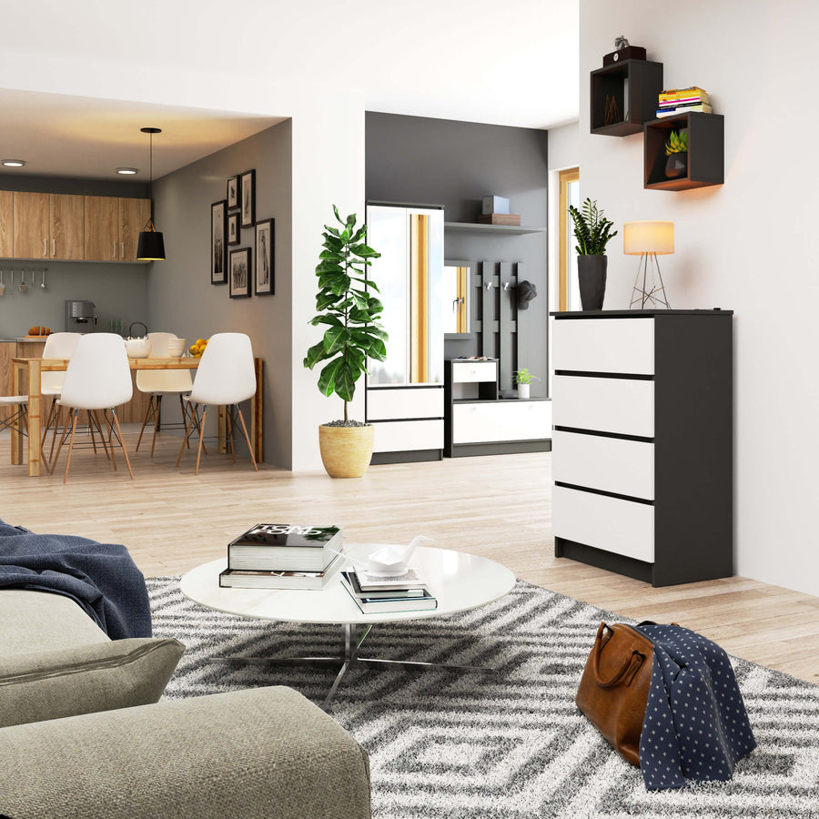 Kommode – Zeitlose Eleganz mit 4 geräumigen Schubladen