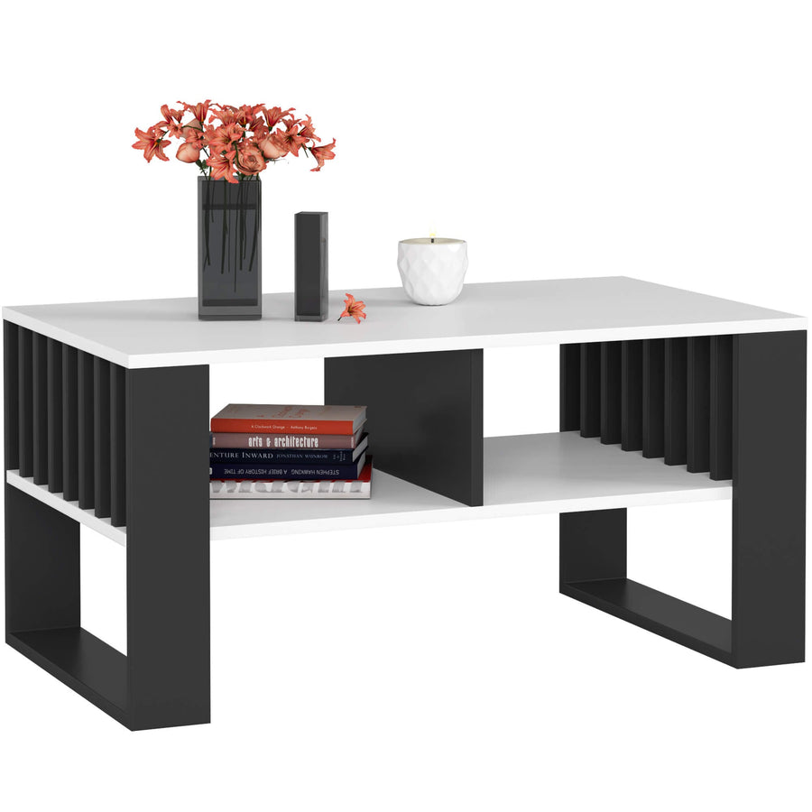 Couchtisch – ROCKFORD – Design Tisch mit Lamellen und modernem Look