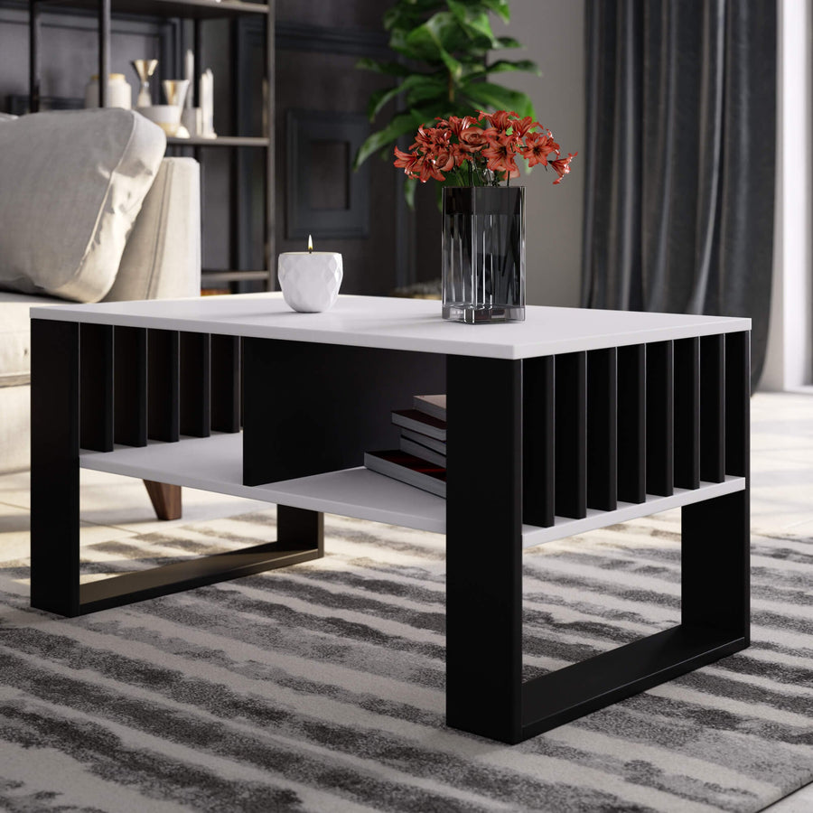 Couchtisch – ROCKFORD – Design Tisch mit Lamellen und modernem Look