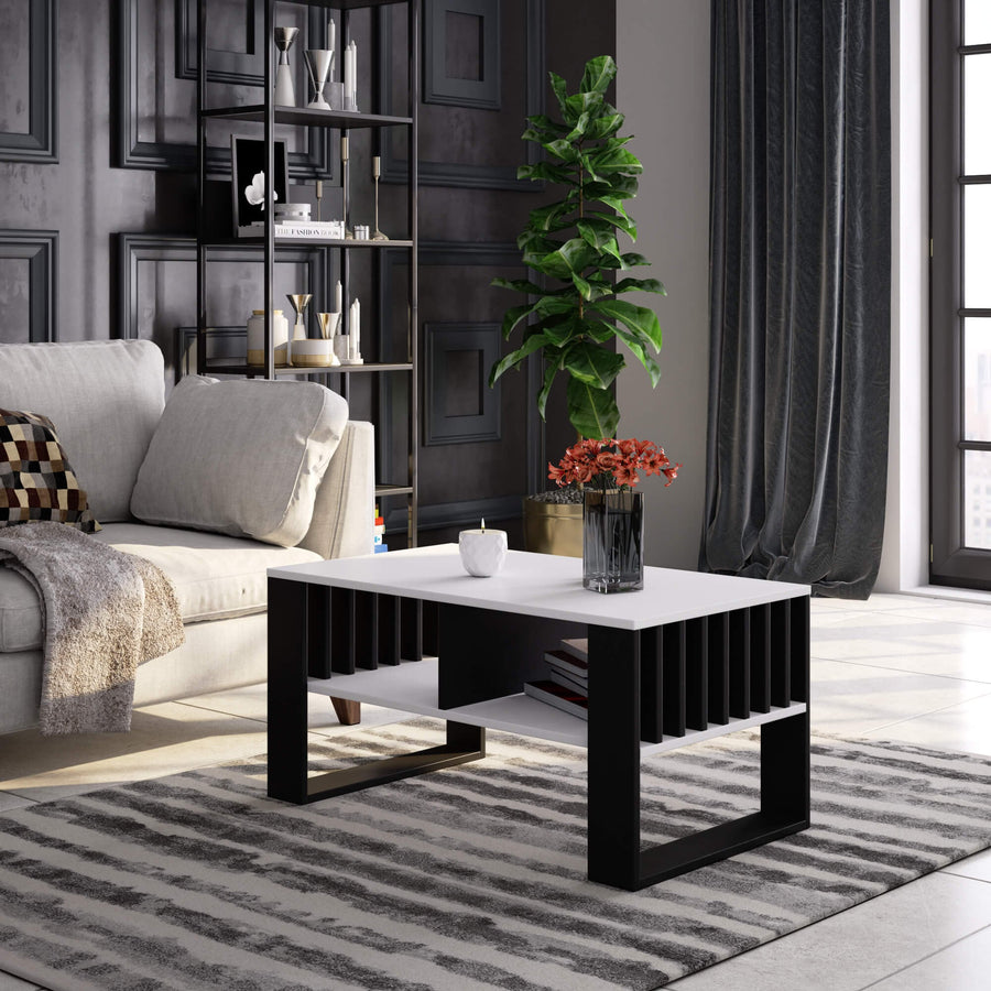 Couchtisch – ROCKFORD – Design Tisch mit Lamellen und modernem Look
