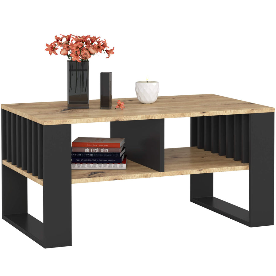 Couchtisch – ROCKFORD – Design Tisch mit Lamellen und modernem Look