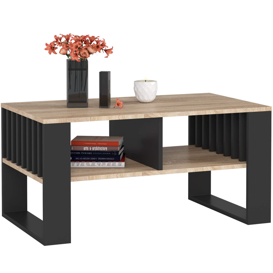 Couchtisch – ROCKFORD – Design Tisch mit Lamellen und modernem Look