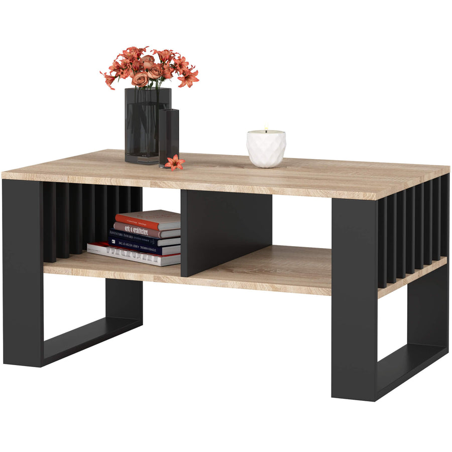Couchtisch – ROCKFORD – Design Tisch mit Lamellen und modernem Look