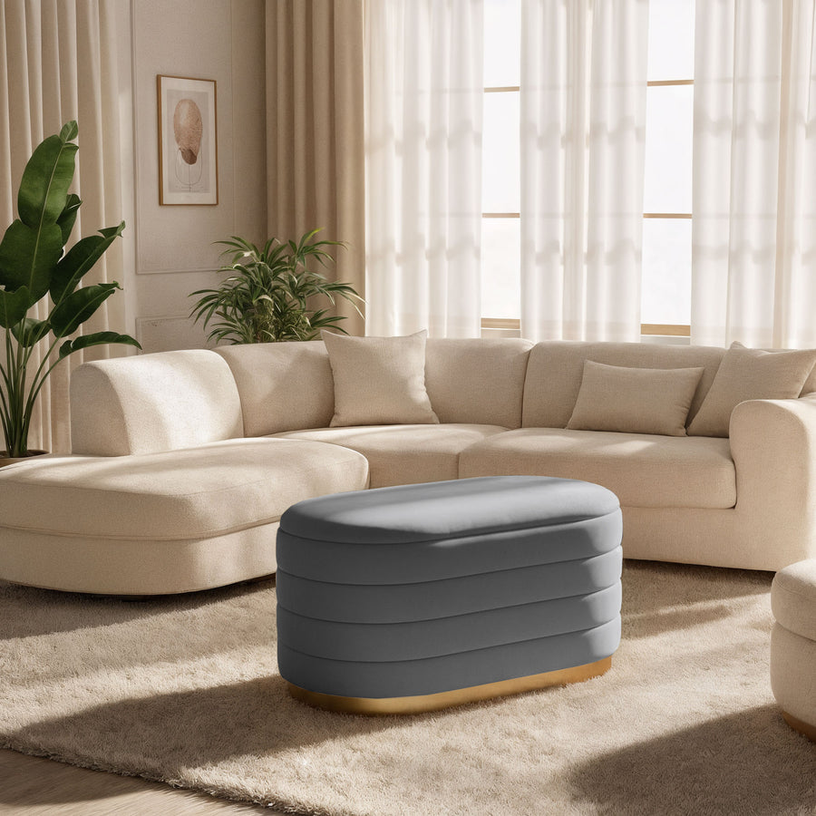 Sitzhocker – BELLA – Elegante Veloursbank im modernen Glamour Stil
