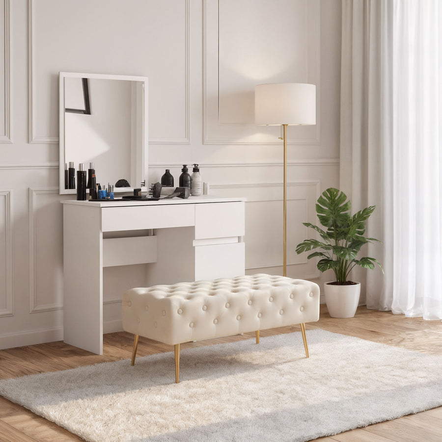 Sitzhocker – MONACO – Elegante Veloursbank im luxuriösen Glamour Stil