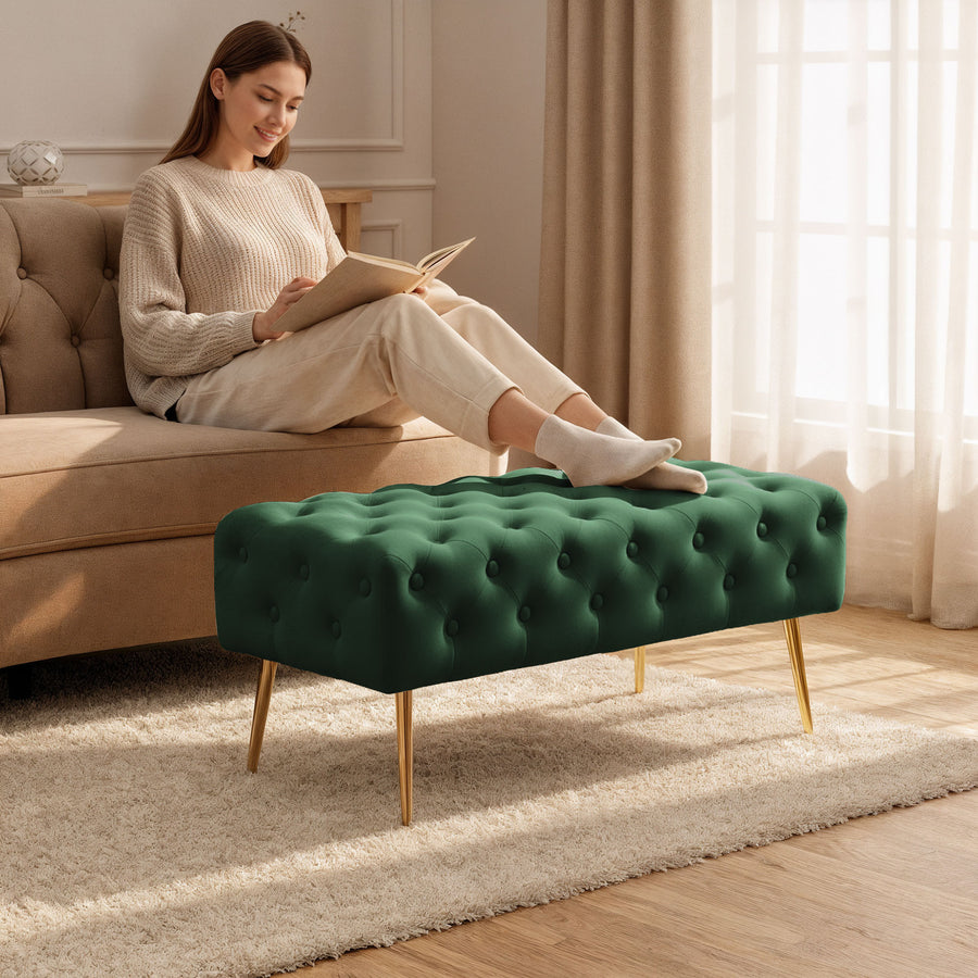 Sitzhocker – MONACO – Elegante Veloursbank im luxuriösen Glamour Stil