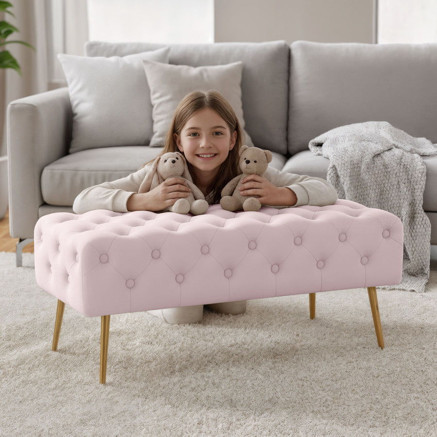 Sitzhocker – MONACO – Elegante Veloursbank im luxuriösen Glamour Stil