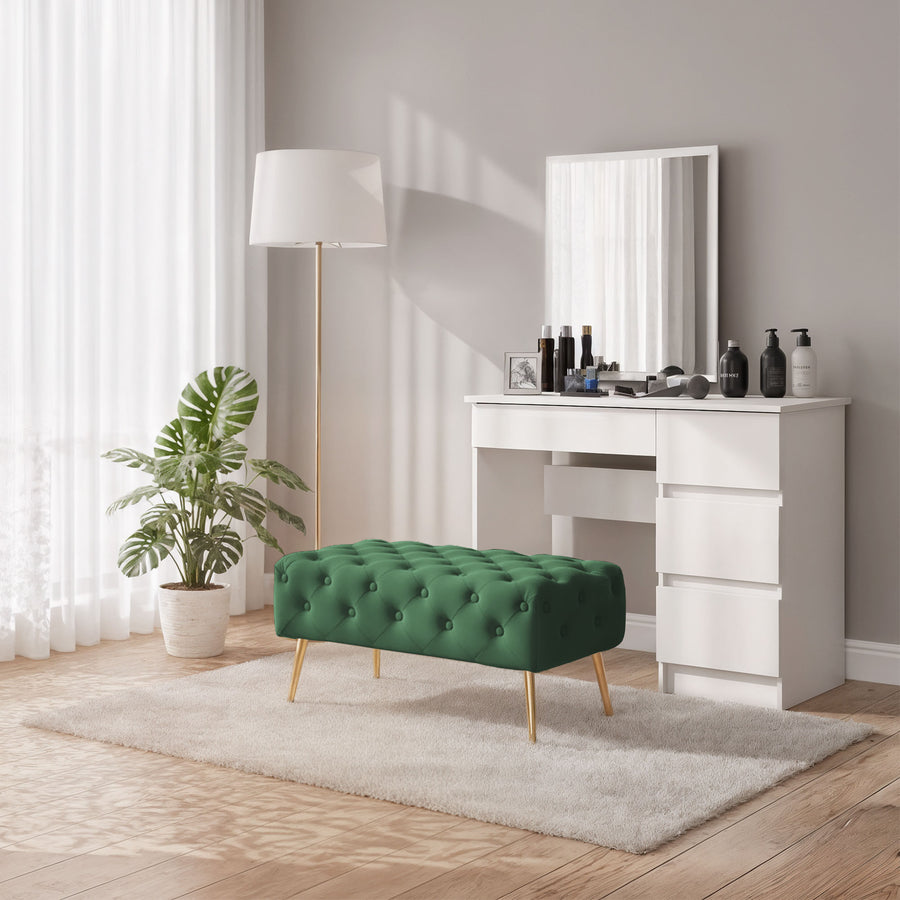 Sitzhocker – MADRID – Elegante Velourbank im Glamour Stil